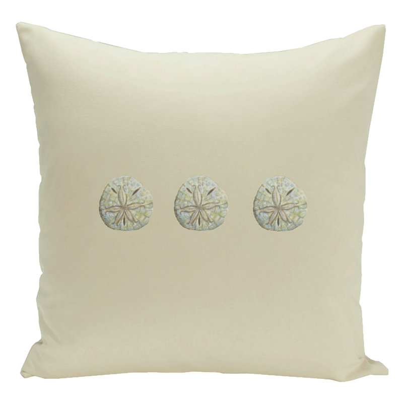 Housse et insert de coussin décoratif décoratif Three Sanddollars, Vert/brun, H 16 po x l 16 po