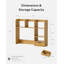 Bibliothèque moderne en bois de 28,3 po H x 37 po, organisateur de bureau avec tiroir cannelé, unité de rangement polyvalente multi-tablettes pour le bureau personnel
