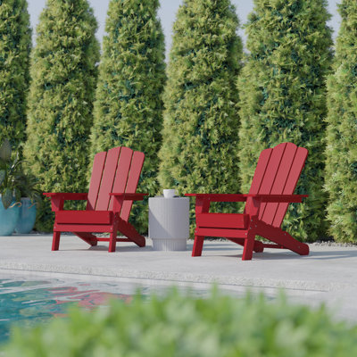 Ayleah Commercial All-Weather Adirondack Chairs with Cupholders