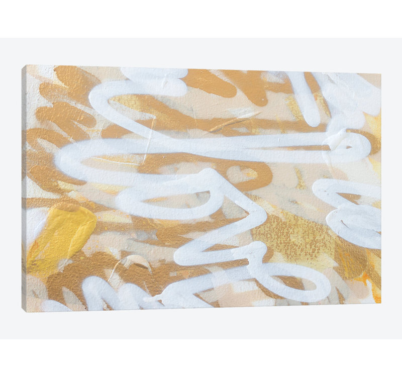 « gold love », impression sur toile, H 16 po x l 24 po x P 1 po, Papier d'art encadré noir, Blanc