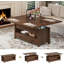 Table basse à plateau relevable 40 po, convertible en table de salle à manger multifonctionnelle avec tiroirs et rangement-1370796462
