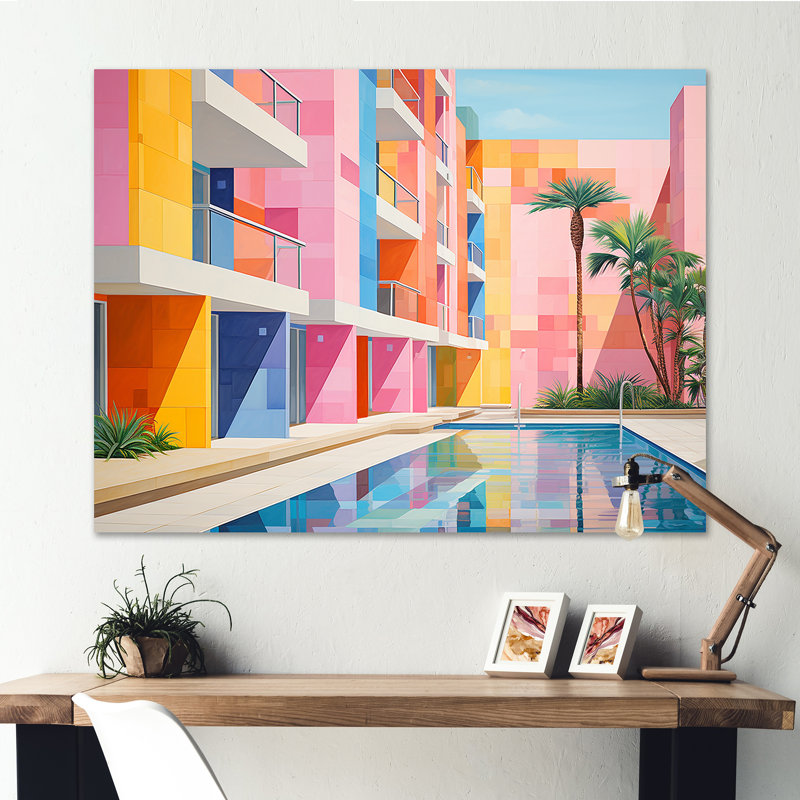Minimalisme hôtels loge III sur toile, Toile tendue, H 30 po x l 40 po