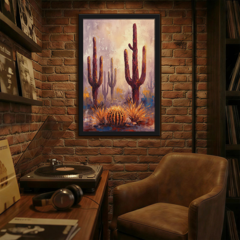 Plantes et fleurs, paysage de cactus du désert, reproduction d'art sur toile, H 24 po x l 16 po