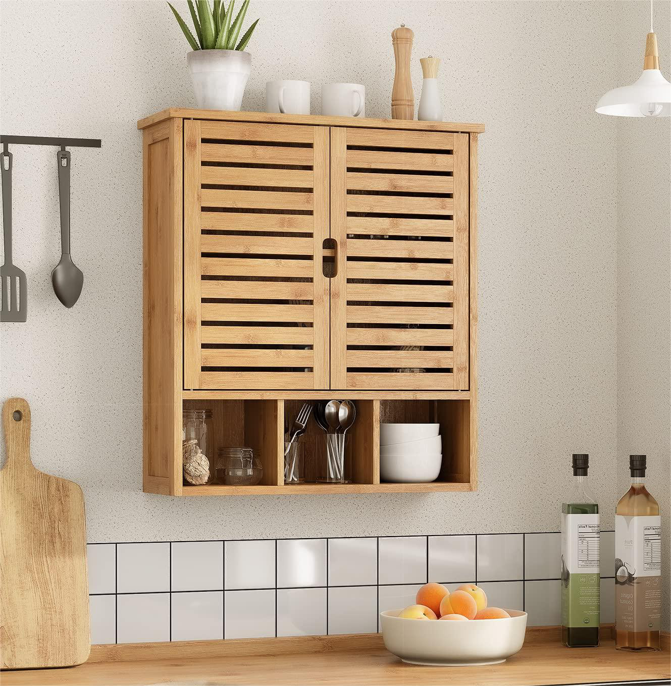 Latitude Run® Solid Wood Wall Bathroom Cabinet | Wayfair