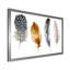 Plume bohémienne à rayures orange et bleues et à pois - Peinture sur toile encadrée-59850243-59850240