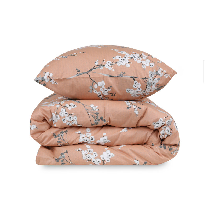 Ensemble de housse de couette 100% coton brun / blanc, Housse de couette 55 po x 79 po + 1 taie d'oreille