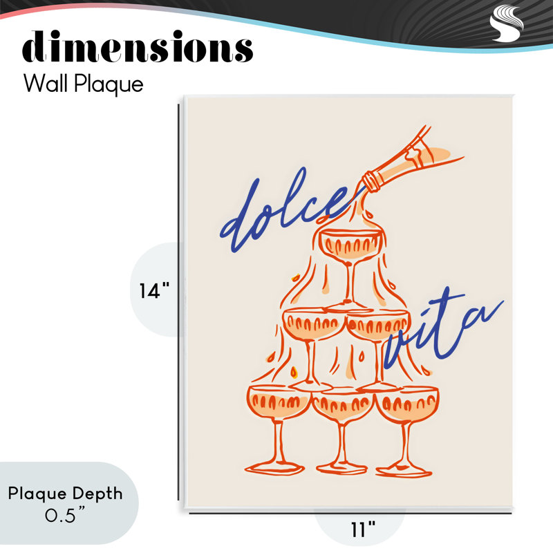 Plaque murale Dolce Vita Champagne Tower, design par The Prints Vibe