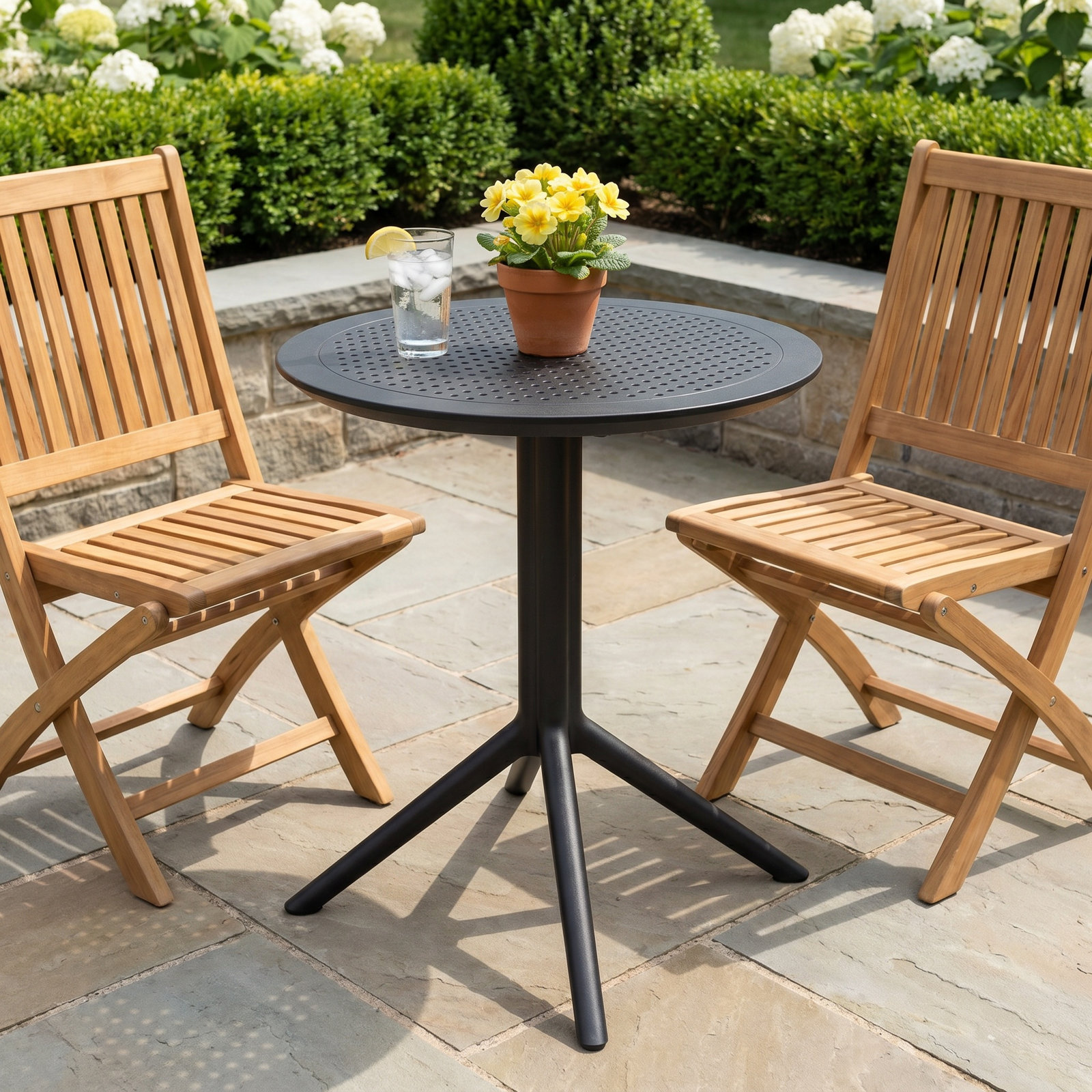 Farrah 24" Patio Bistro Set, Black