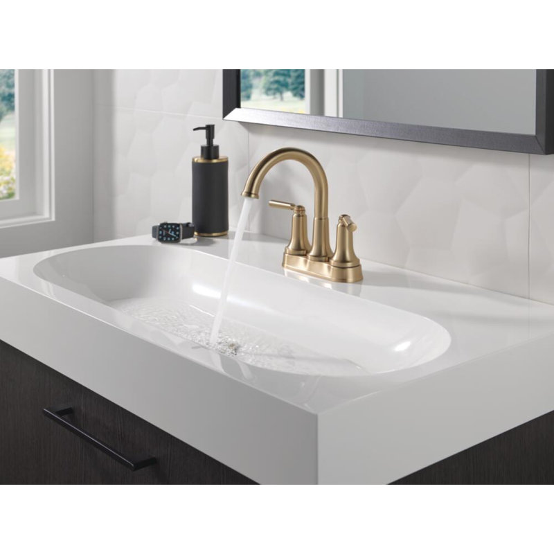 SAYLOR Centerset Bathroom Faucet with Drain Assembly, 2-handle Bathroom Sink Faucet, Champagne Bronze