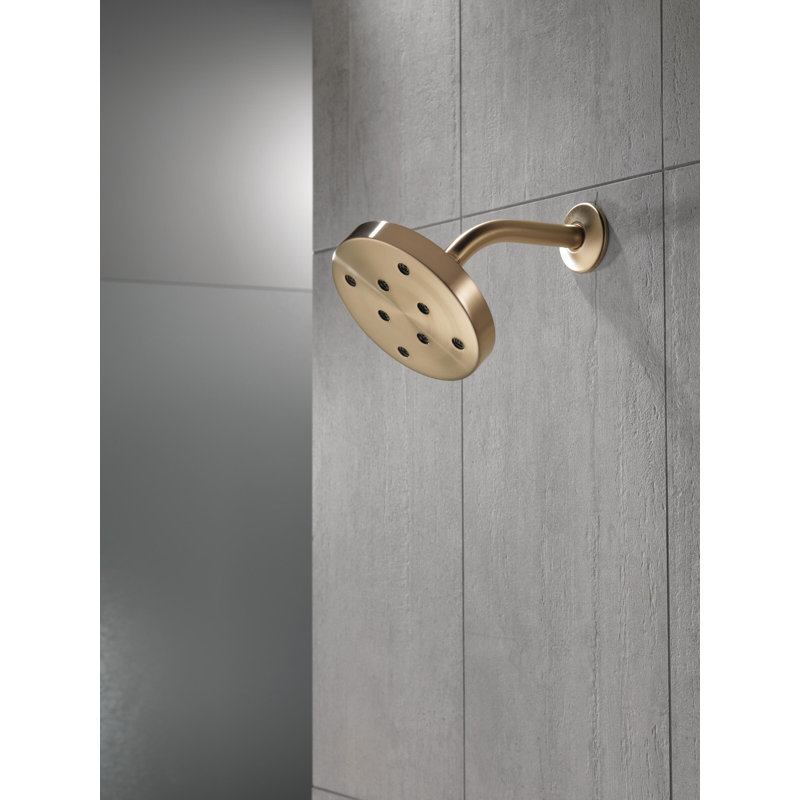 Pomme de douche à pluie double avec technologie H2Okinetic, Bronze champagne Lumicoat