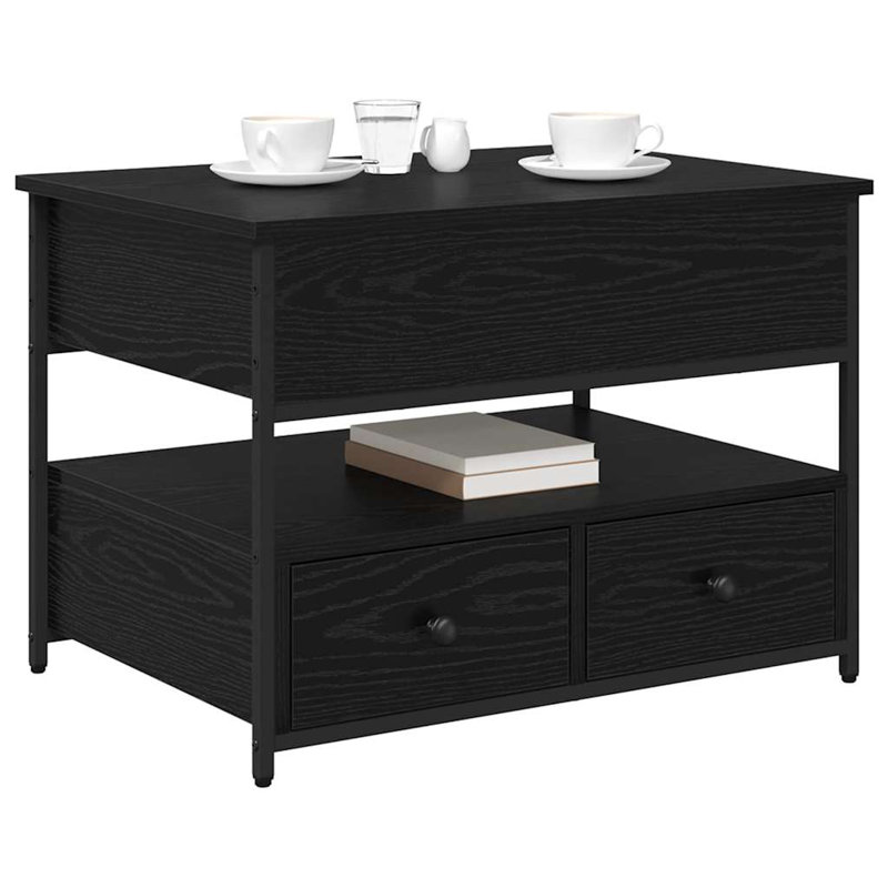 Lift Top Coffee Table with Storage, Black Oak, 54.5cm. H x 70cm. L x 50cm. W