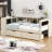Wood Platform Bed With Storage Shelves, Drawers, Charging Station And Upholstered Headboard-2121483024-2121483025