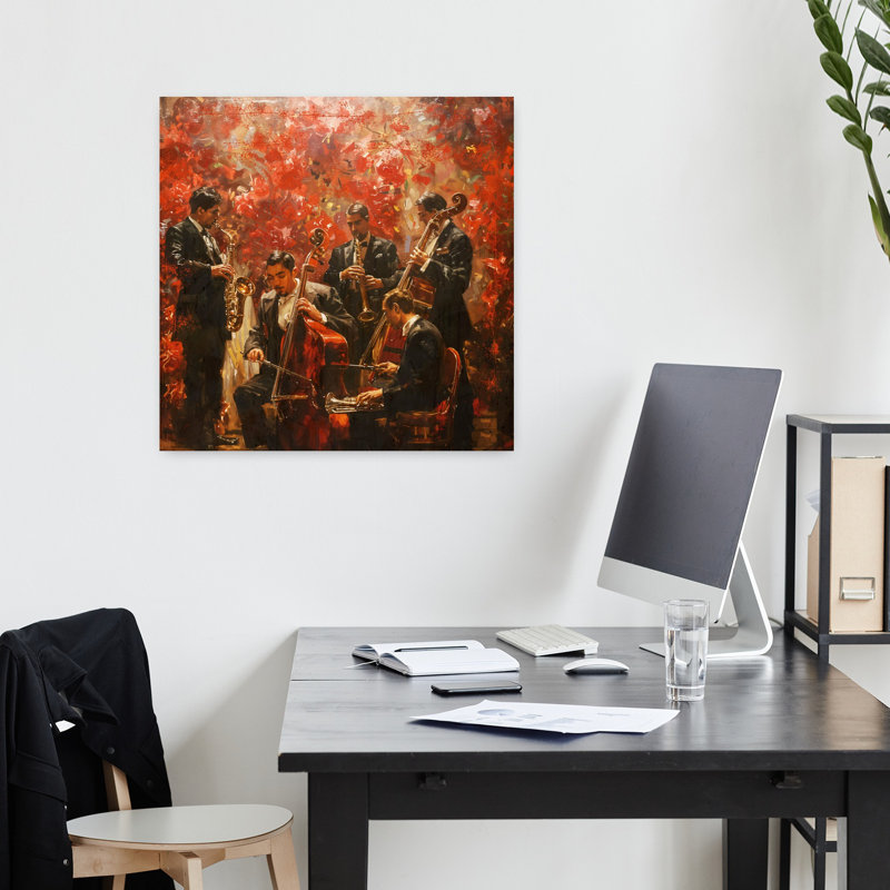Play More Jazz IV, art contemporain abstrait, H 18 po x l 18 po