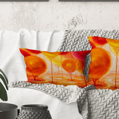 Rectangle, arbres décoratifs colorés II - coussin décoratif moderne