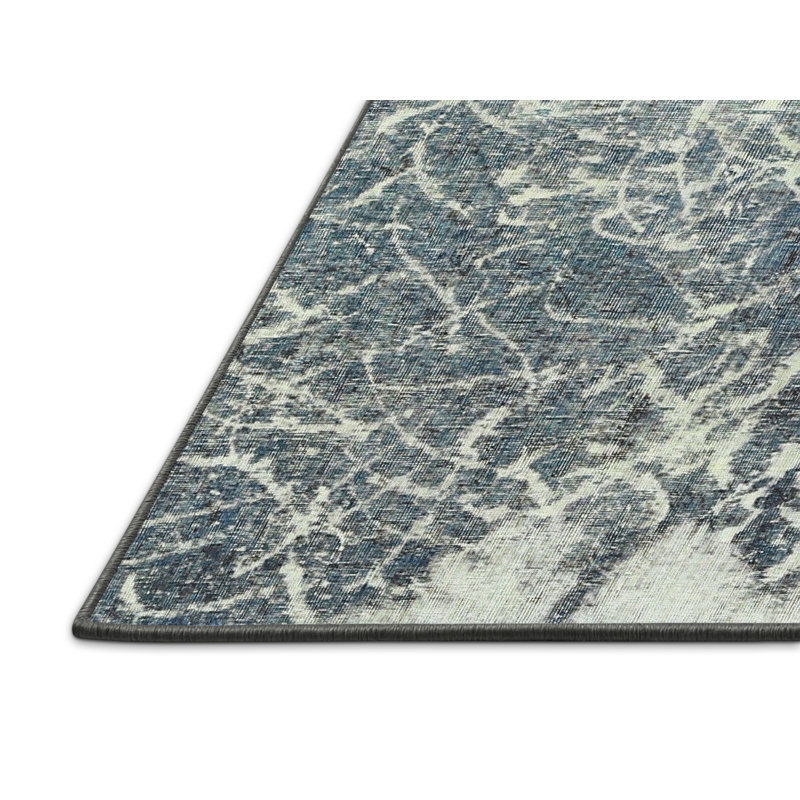 Tapis contemporain gris / blanc, Rectangle 8 pi x 10 pi