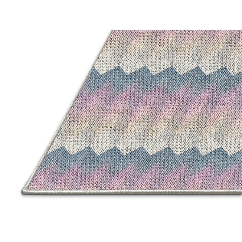 Tapis beige/rose à motifs, Rectangle 5 pi x 7 pi
