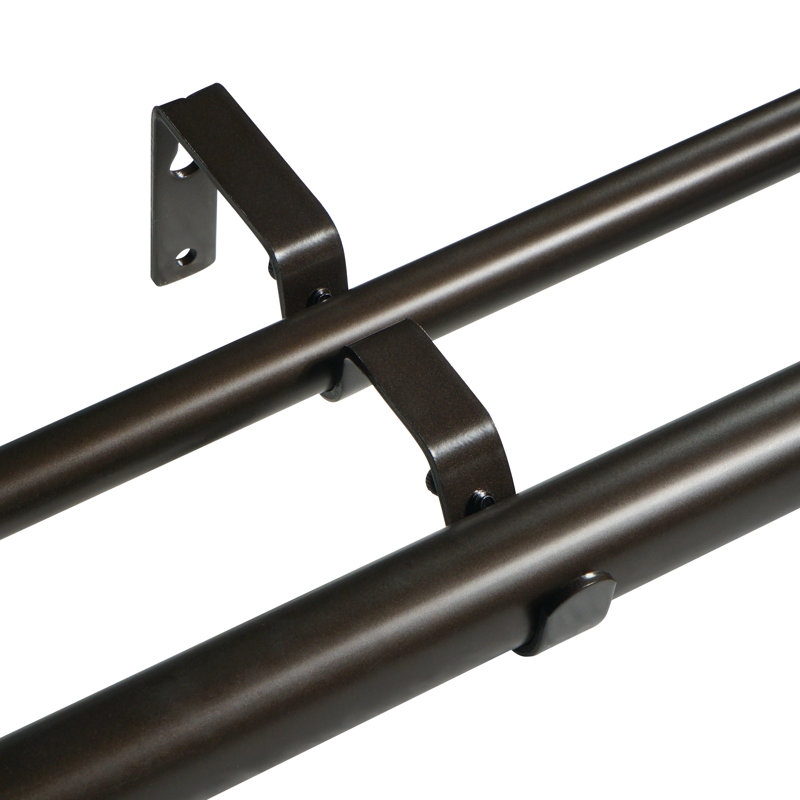 Tringle à rideaux double Cameon, Bronze, 48" - 84"