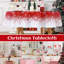 Waterproof Red Snowflake Christmas Tablecloth – 60 Inch Round – Spillproof, Wrinkle Resistant, Washable Table Cover for Dining Room, Kitchen, Holiday Party Decor – (Germany)