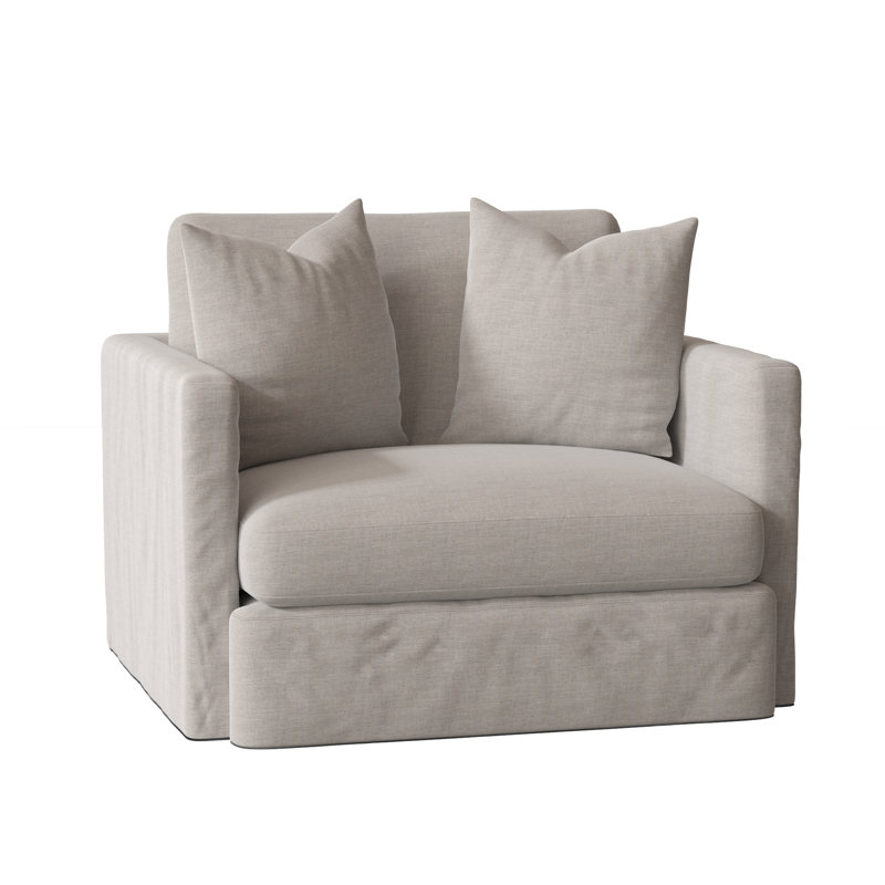 Fauteuil à housse de coussin de 47 po de large Hartig, Argent coulé Sunbrella®