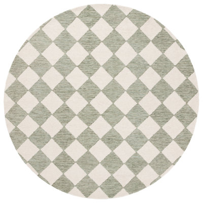 Ebony Hand Tufted Wool Pile Checkered Rug