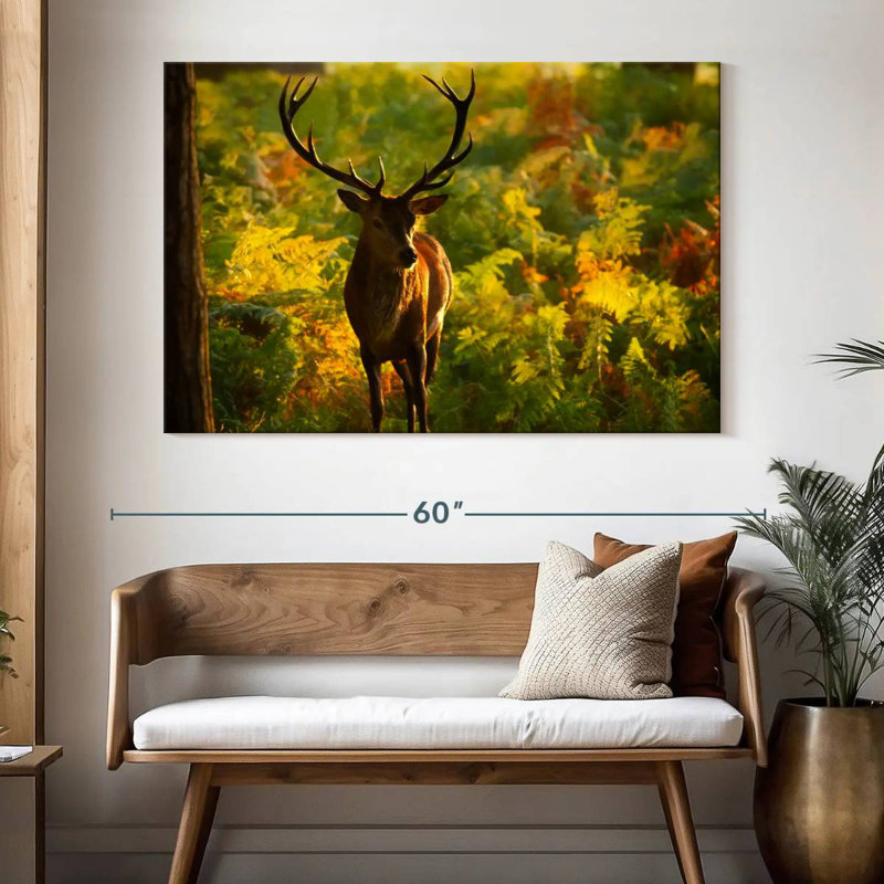 Cerf Brampt Autumn Woodland, H 34 po x l 51 po
