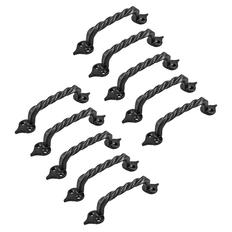 Wrought Iron Twisted Handle Door Pull Plate