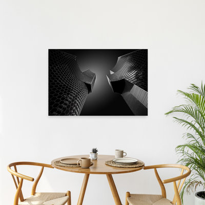 «Honeycomb Architecture Upward Abstract Contemporary Dramatic Architecture City», reproduction d'art murale