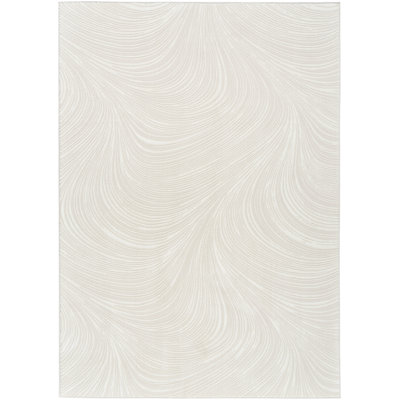 Central Park West Power Loom Polyester Abstract Area Rug in Ivory/Cream