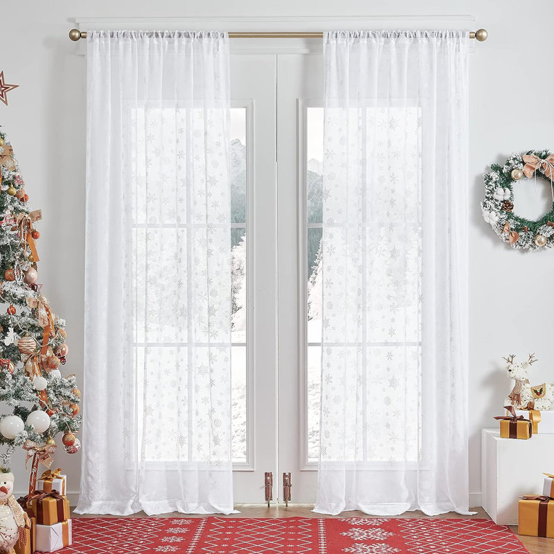Janaris Sheer Curtain Panel Pair, 52" W x 96" L