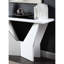 Table contemporaine 1pc avec finition blanche et base lustrée