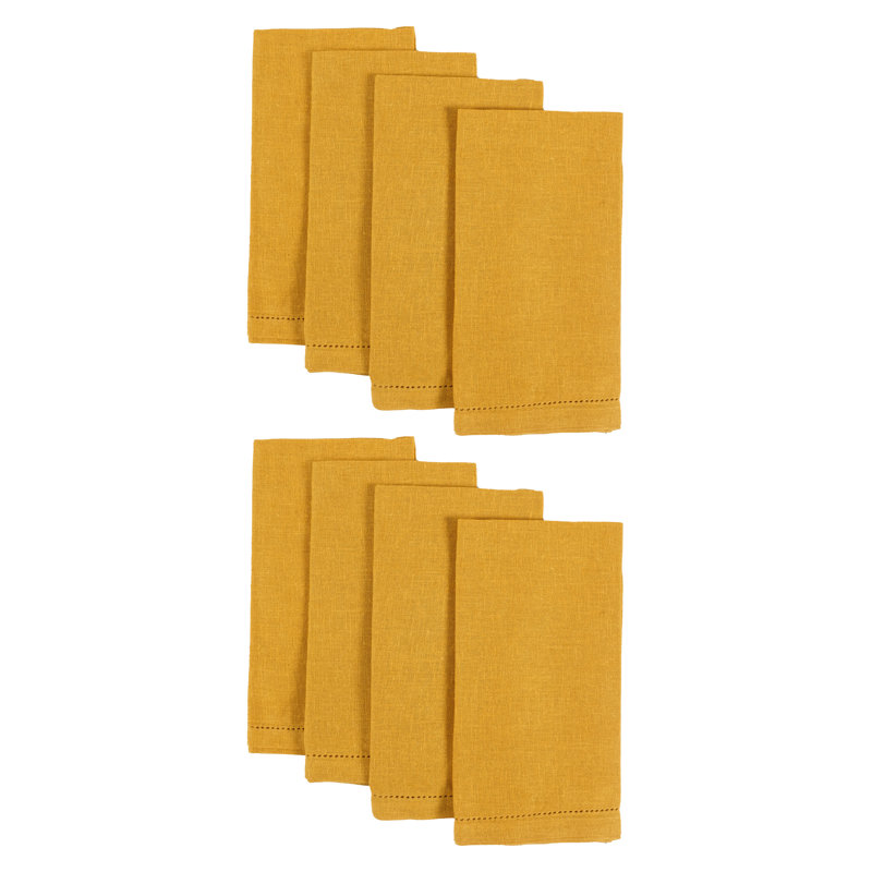 Ensemble de 8 serviettes Winston Porter, Ocre