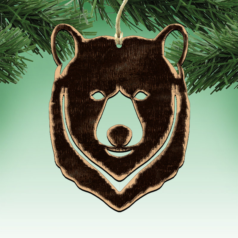 Aimants de bois bear face rustique, Aimant
