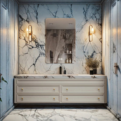 French modern rock plate bathroom cabinet