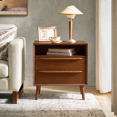 Corri 28" W 2-Drawer End Table with Charging Station