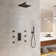 3 Functions 12 Inch Wall Mount Thermostatic Shower System with 6 Body Jets