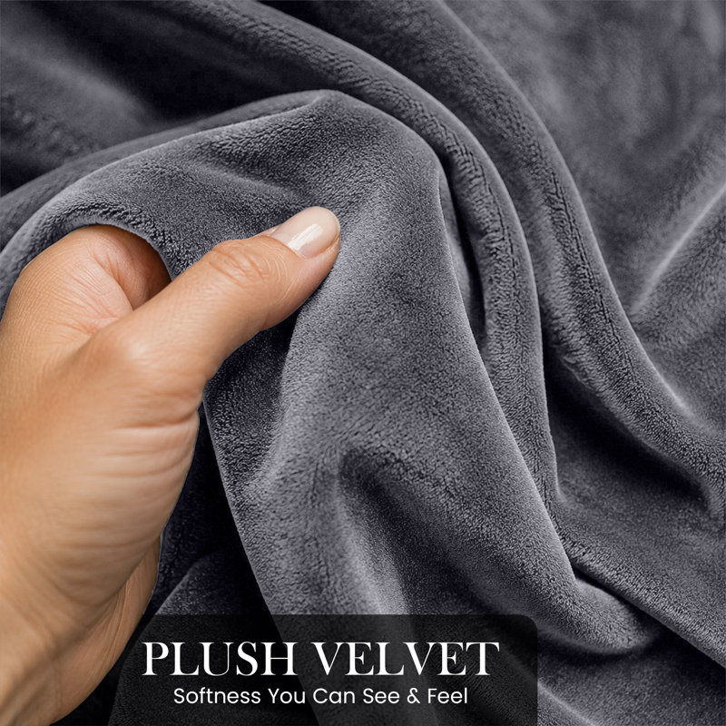 Crushed Velvet Eyelet Window Curtains, Grey, 228cm Width x 228cm Drop