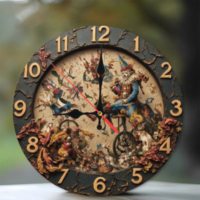 Clown Riding Ornate Clock