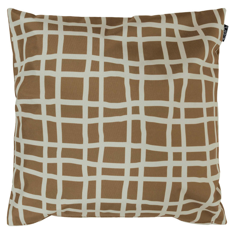 Indoor / Outdoor Square Cushion, Chocolate/White Abstract