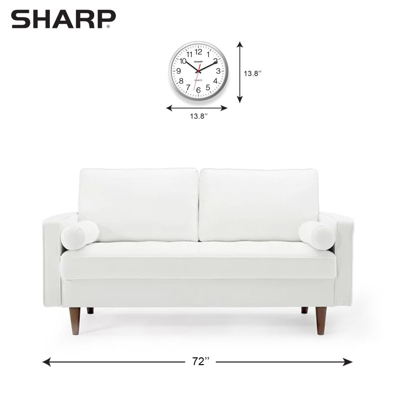 Sharp Silver 14 Inch Quartz Wall Clock with Silent Sweep Movement