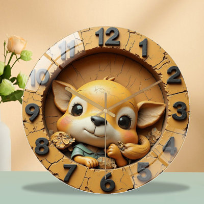 Horloge murale mignonne en forme d'animal