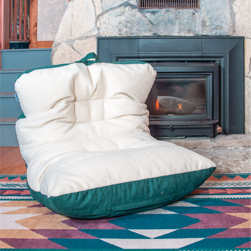 Fauteuil poire standard classique, 100 % polyester vert