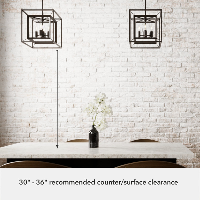 Luminaire suspendu rectangulaire 4 pouces Doherty, Onyx du Bengal