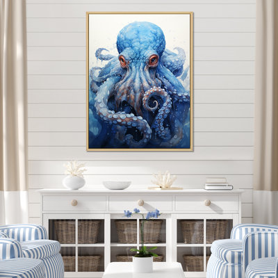 Angry Marine Grace Octopus - Octopus / calmar animal, art mural