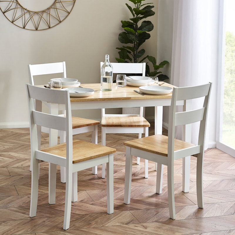 Hayasdan Solid Wood Dining Table, Brown/White