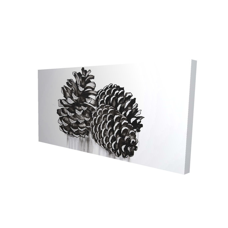 Trois petites pommes de pin | Décorations sur toile, nature morte