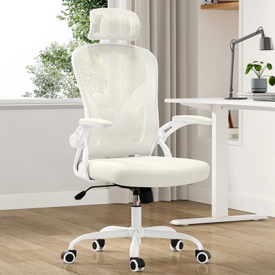 Chaise de bureau ergonomique, chaise de bureau avec appui-tête, chaise d'ordinateur à haut dossier avec accoudoirs et support lombaire réglable pour la salle d'étude de bureau à domicile