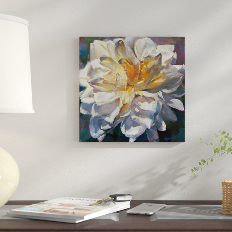 «Flower II», reproduction sur toile, H 26 po x l 26 po x P 1,5 po, Pas de tapis, Papier d'art encadré noir