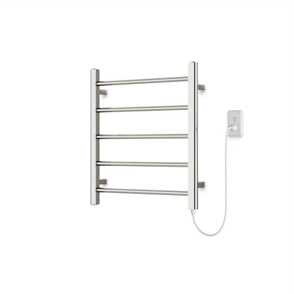 Ryton Wall Mount Electric Towel Warmer, 26" H x 24" W x 5.19" D, Polished Nickel