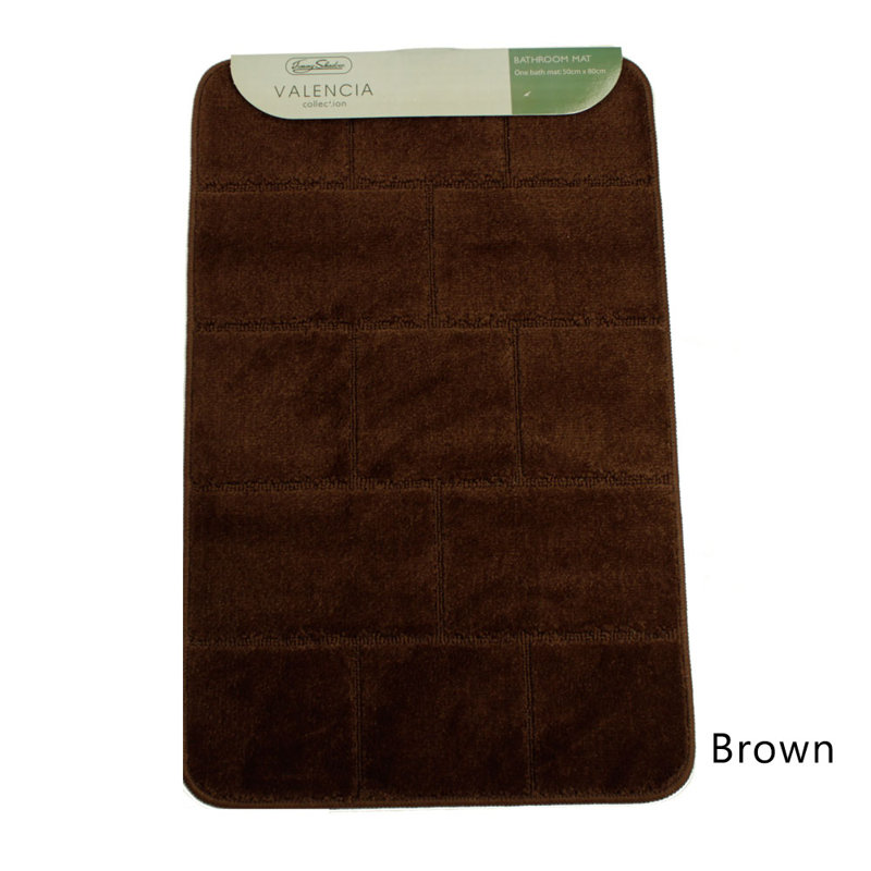 Abibail Non-Slip Bath Rug, Brown