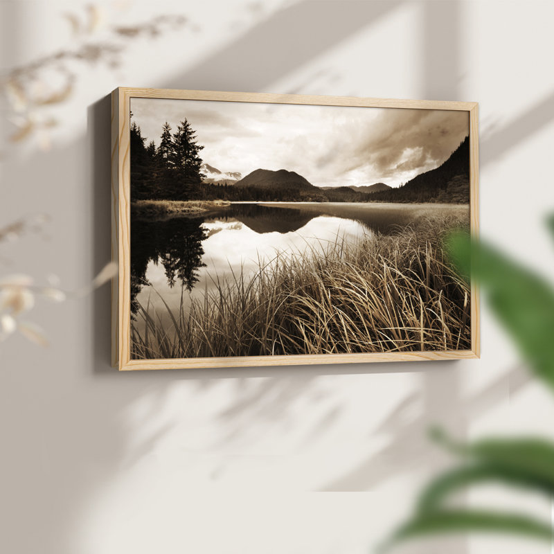 Calm Lake -Framed Print - Restickable, H 8 po x l 10 po, Naturel
